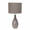 Creekwood Home Traditional Standard Ceramic Dewdrop Table Desk Lamp with Matching Fabric Shade, Gray CWT-2000-GY